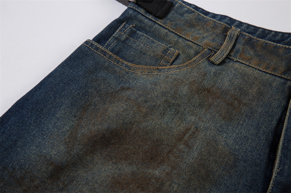 Heavy Industry Old And Dirty Denim Shorts Men