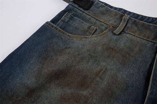 Heavy Industry Old And Dirty Denim Shorts Men
