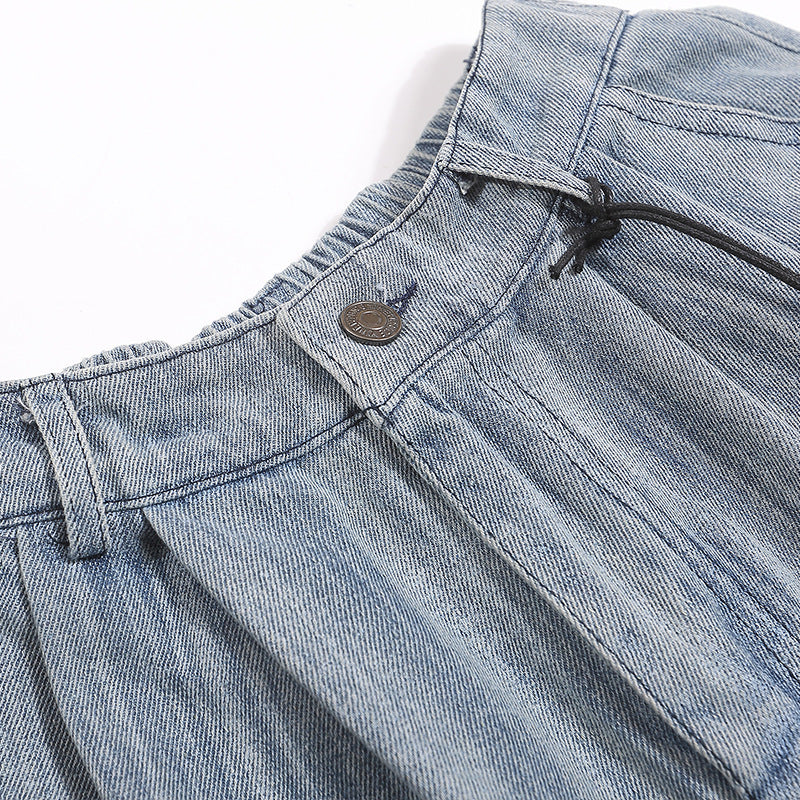 Fashion Tie-dye Denim Loose Shorts Men