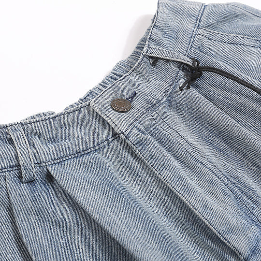 Fashion Tie-dye Denim Loose Shorts Men