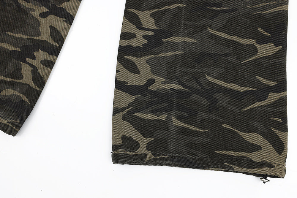 American Camouflage Workwear Straight-leg Trousers Men
