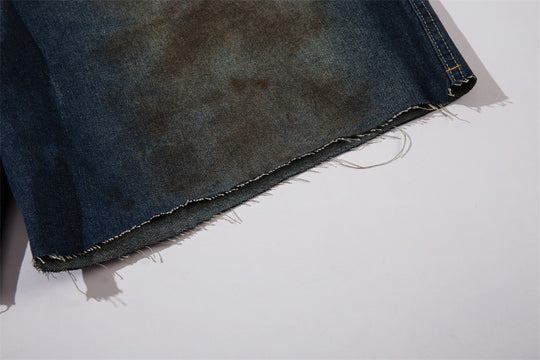 Heavy Industry Old And Dirty Denim Shorts Men