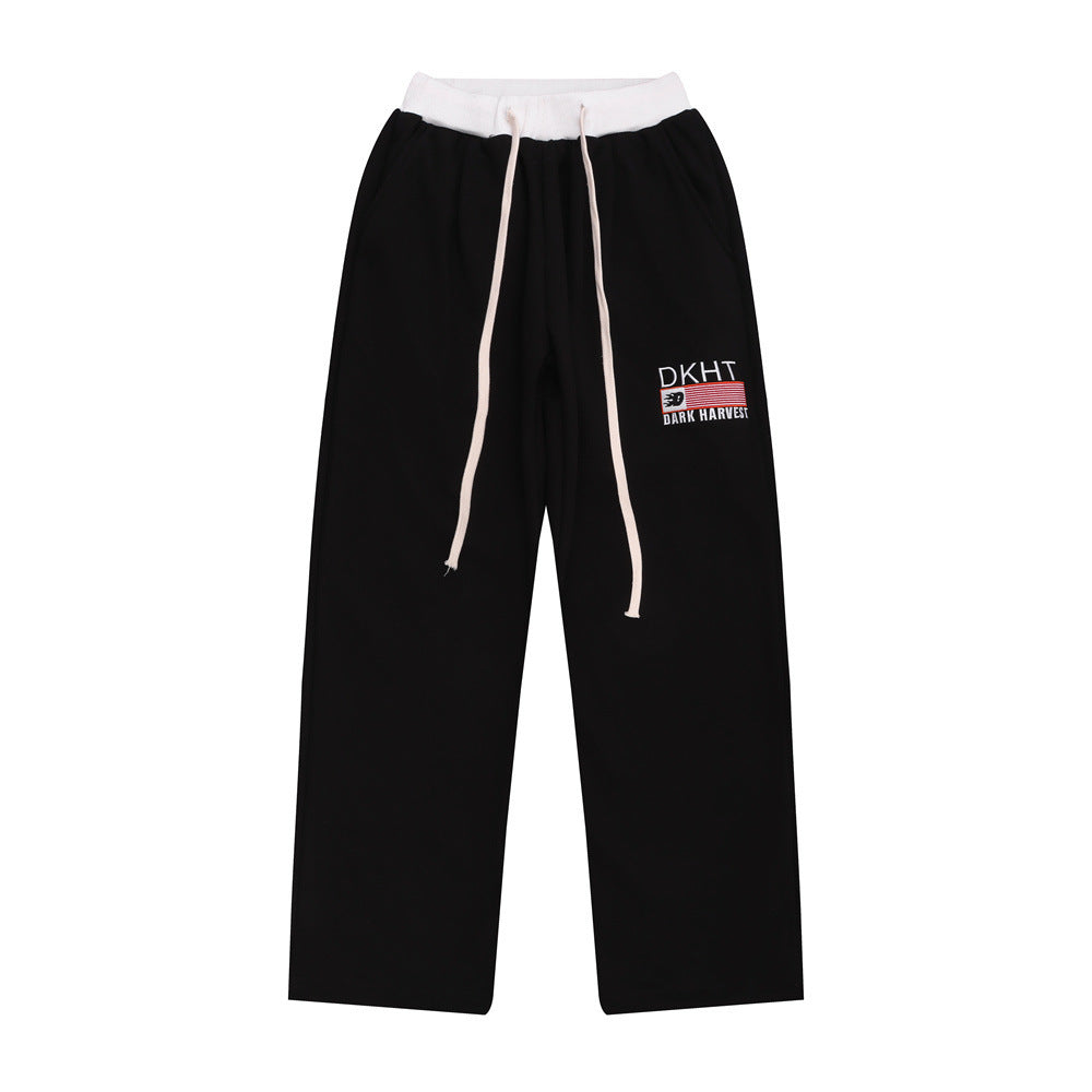 Color Matching Straight Casual Trousers For Men