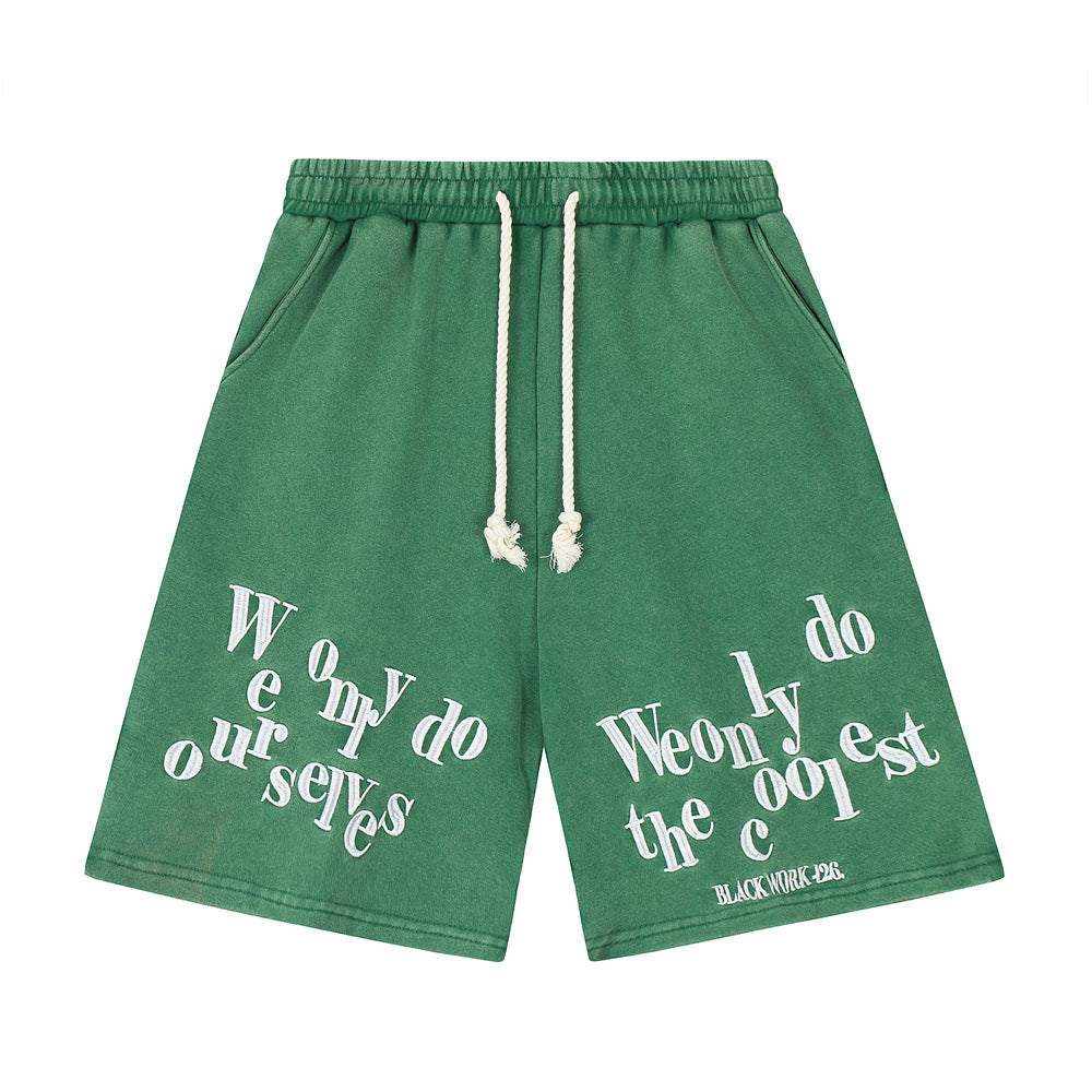 Fashion English Letter Loose Shorts Men