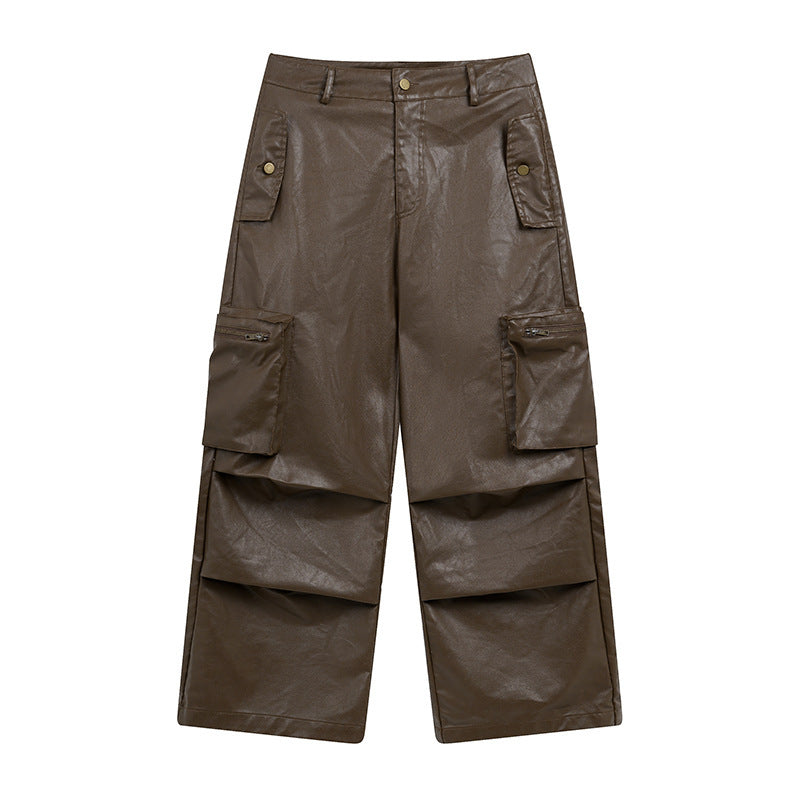 Tooling PU Leather Trousers For Men And Women
