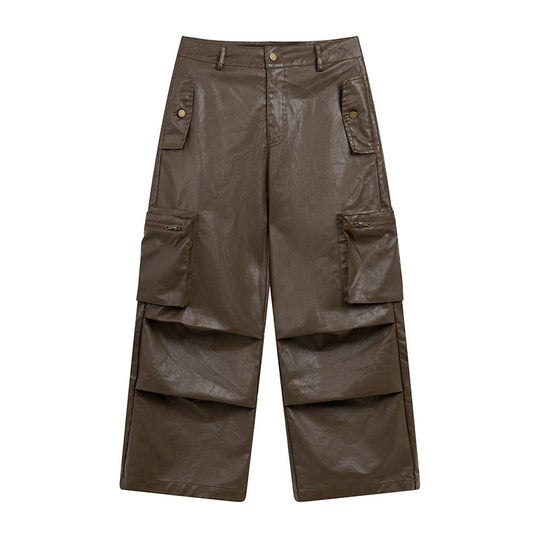 Tooling PU Leather Trousers For Men And Women