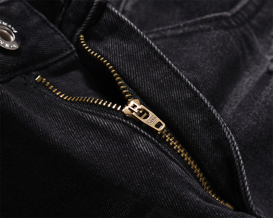 Distressed Wide Leg Denim Trousers For Men