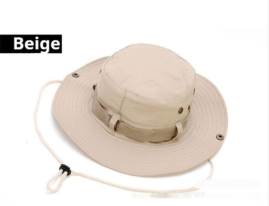 Boonie Hat Beige Broad-brimmed Hat Checked Cloth Men Women Mountaineering Outdoor Double-sided