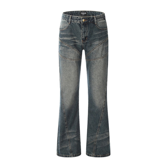 Slightly Flared Denim Trousers For Men
