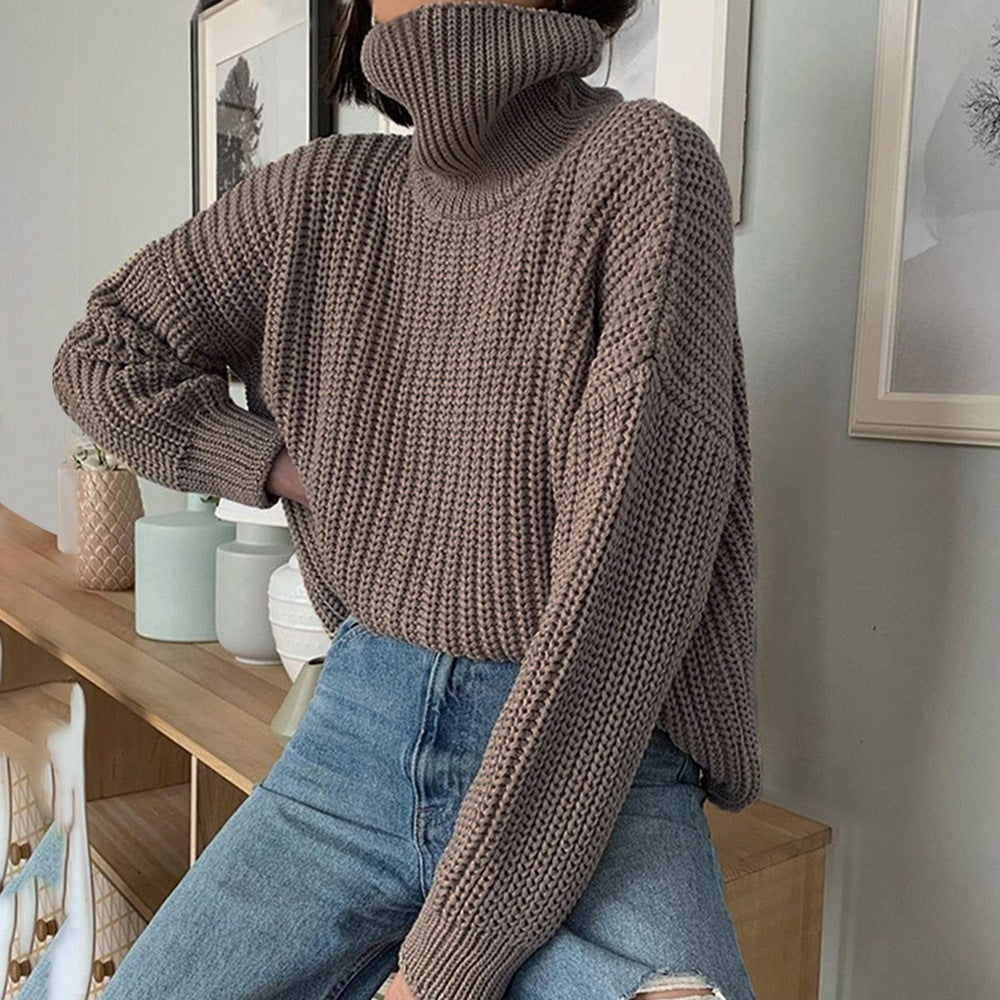 Women's Jacket New Fashion High Neck Pullover Sweater Women