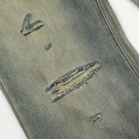 Make Old Ripped Denim Men Trousers