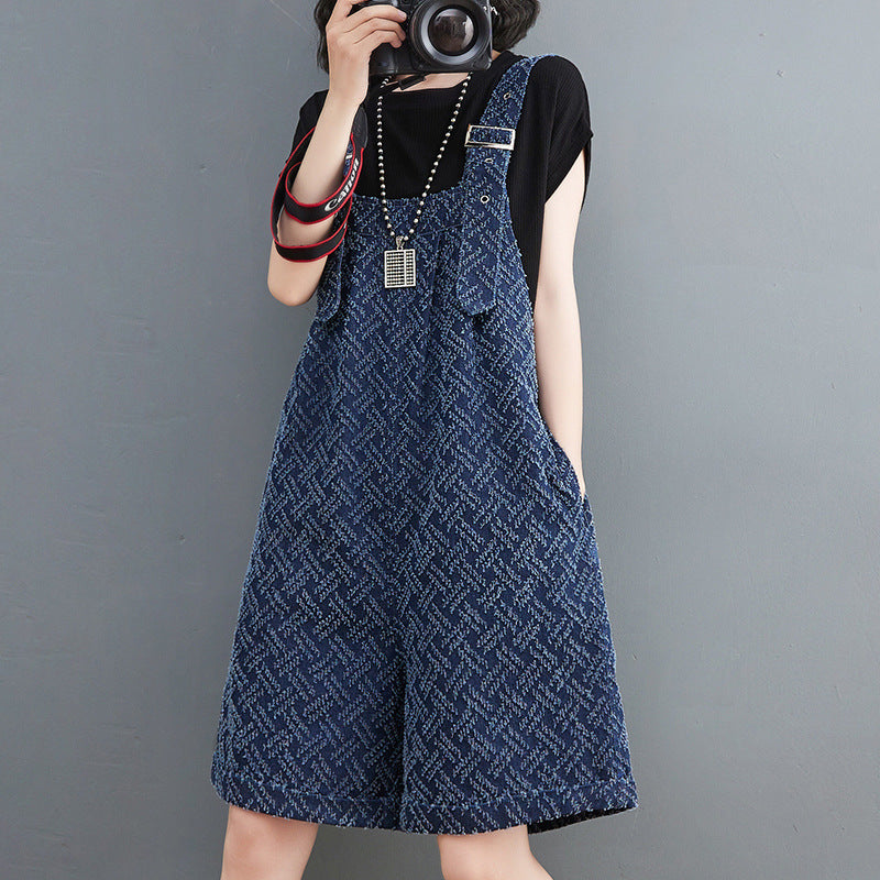 Women's New Fashion Jacquard Bib Shorts Women