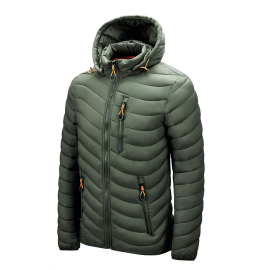 Men's cotton jacket with hooded removable cap cotton jacket autumn and winter men's cotton jacket