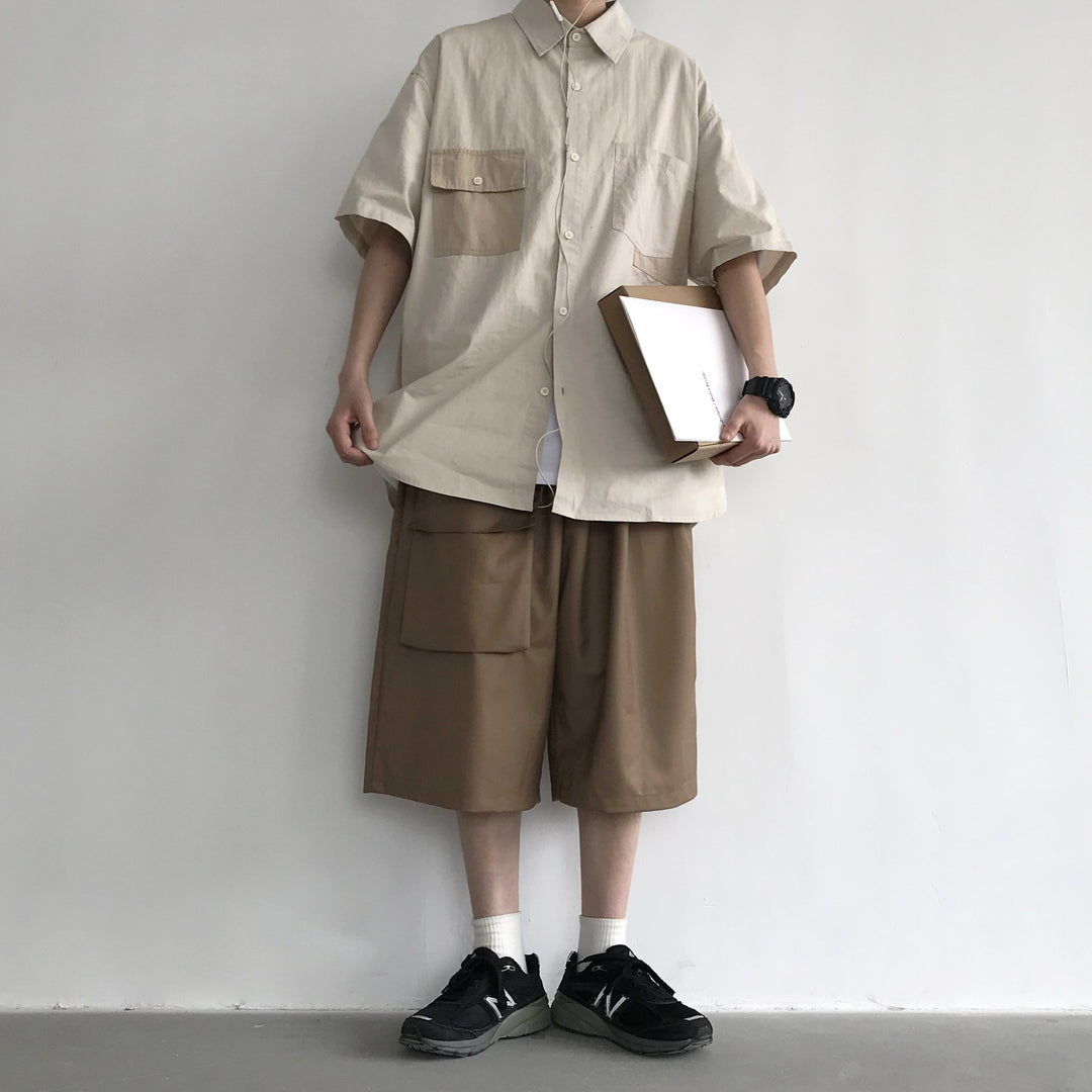 Japanese Retro Simple Casual Shorts Men
