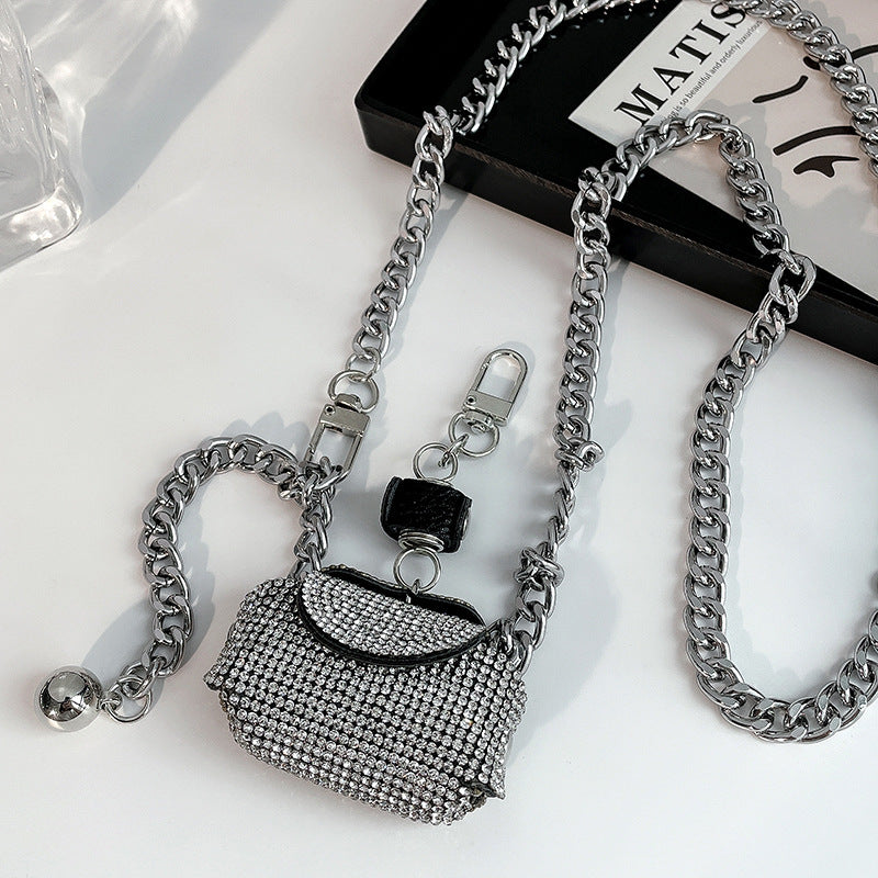 Fashion Rhinestone Bag Pearl Waist Chain
