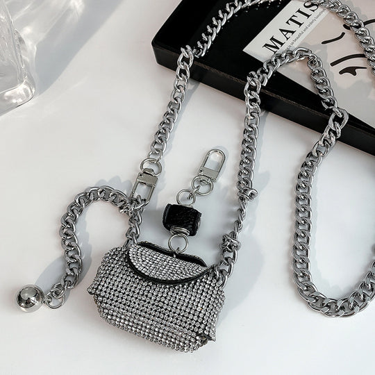 Fashion Rhinestone Bag Pearl Waist Chain