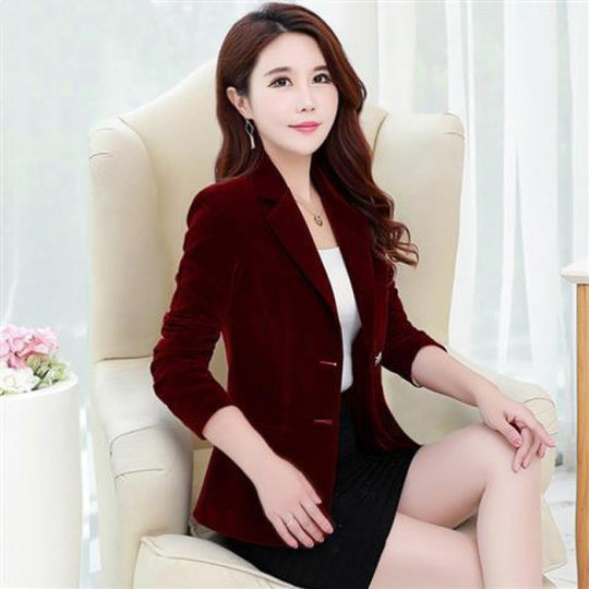 New Style Velvet Suit Casual Slim Velvet Small Suit Jacket Women
