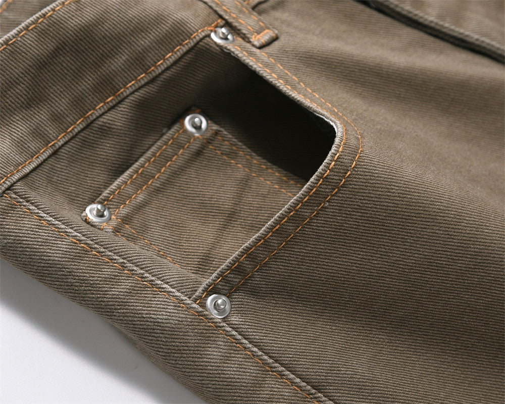 American Retro Denim Straight-leg Trousers Men