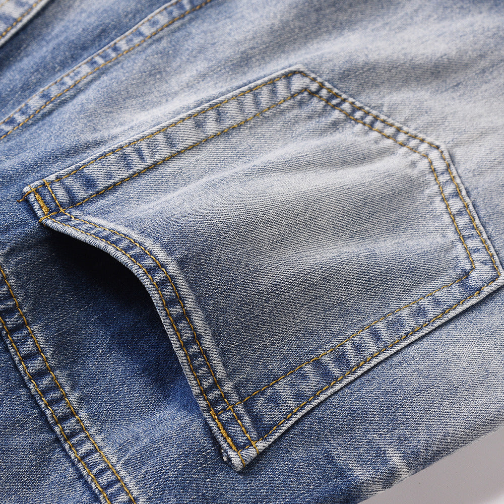 Fashion Wide-leg Denim Trousers For Men