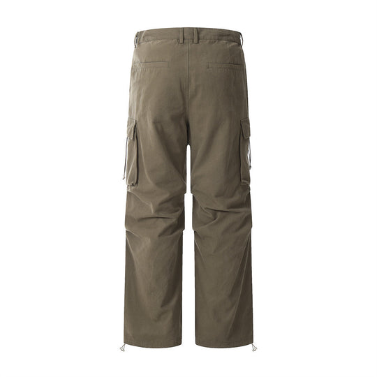 Pleated Paratrooper Tooling Straight-leg Trousers Men