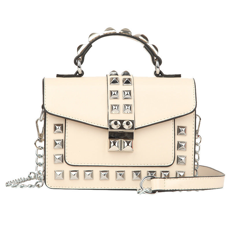 Chain stud shoulder bag