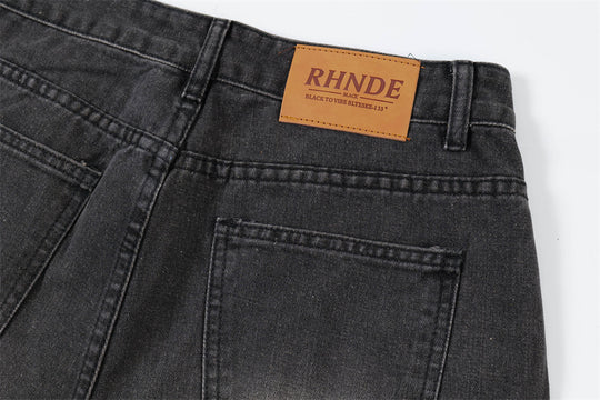 Ripped Wide-legged Denim Trousers For Men