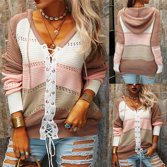 European And American Long-Sleeved Contrast Stitching Women Jacket