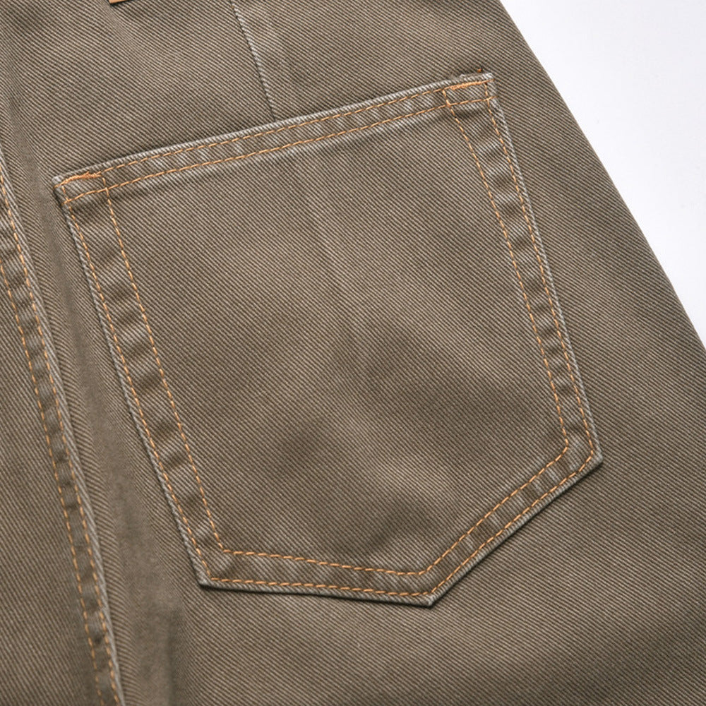 American Retro Denim Straight-leg Trousers Men