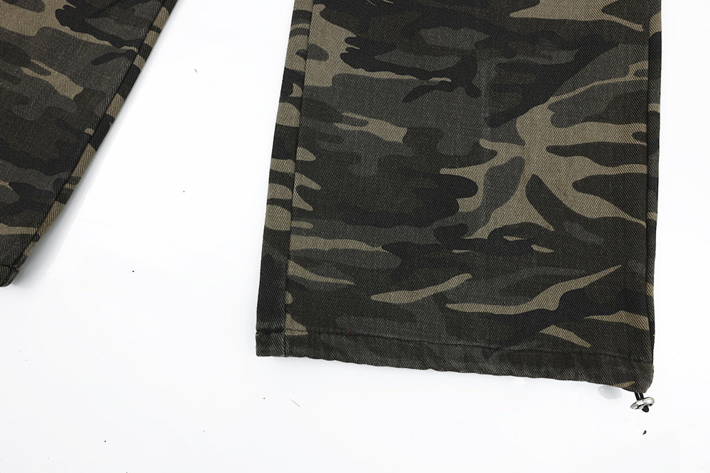 American Camouflage Workwear Straight-leg Trousers Men