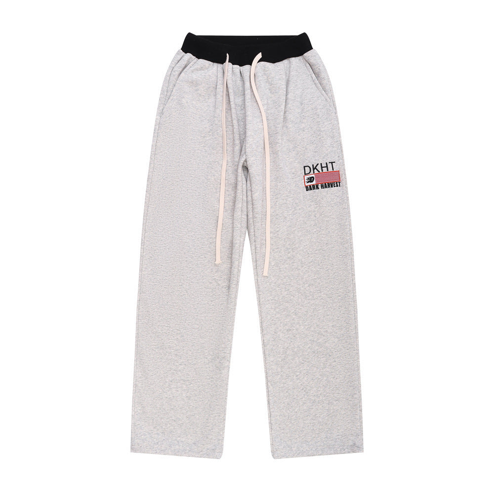 Color Matching Straight Casual Trousers For Men