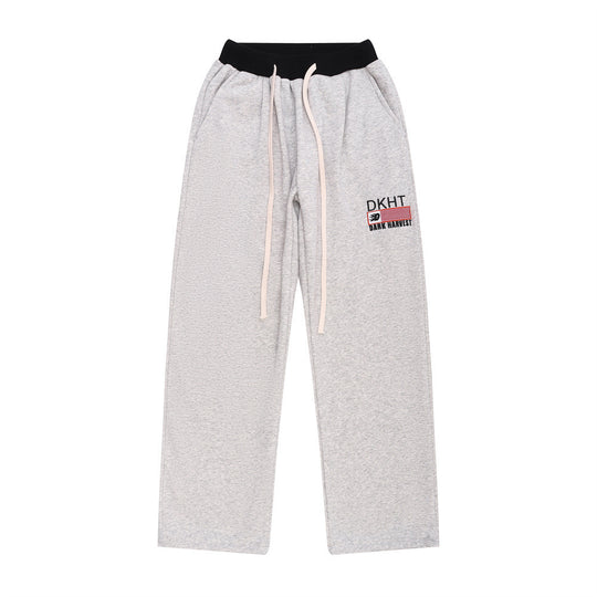 Color Matching Straight Casual Trousers For Men