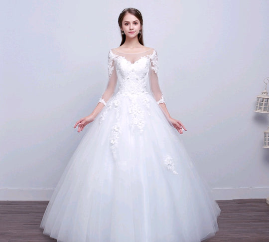new shoulders Slim Qi wedding bride married slim wedding dress