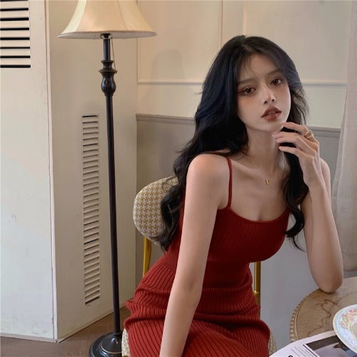 Knitted Sling Bag Hip Dress Women Summer
