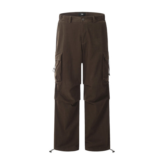 Pleated Paratrooper Tooling Straight-leg Trousers Men