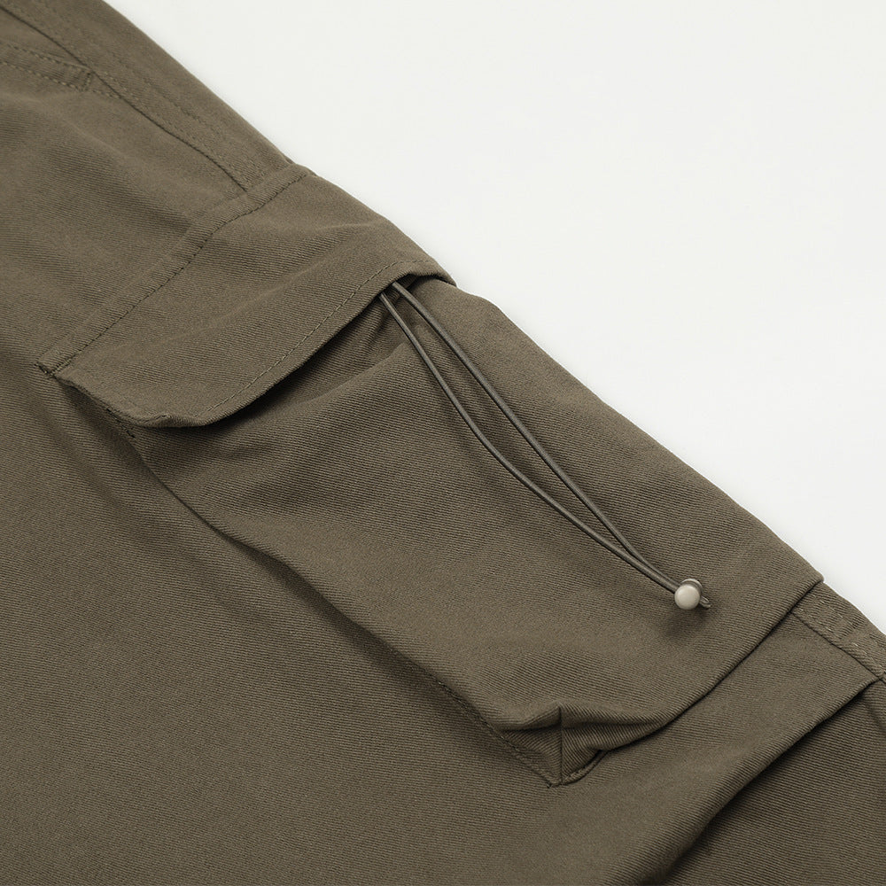 Pleated Paratrooper Tooling Straight-leg Trousers Men