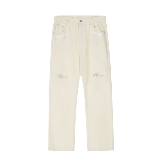 Personalized Printing Straight-leg Trousers Men