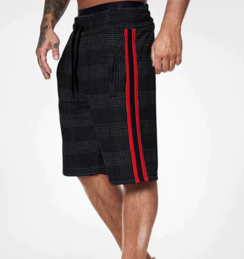 Check Striped Fashion Slim Shorts Beach Pants Men