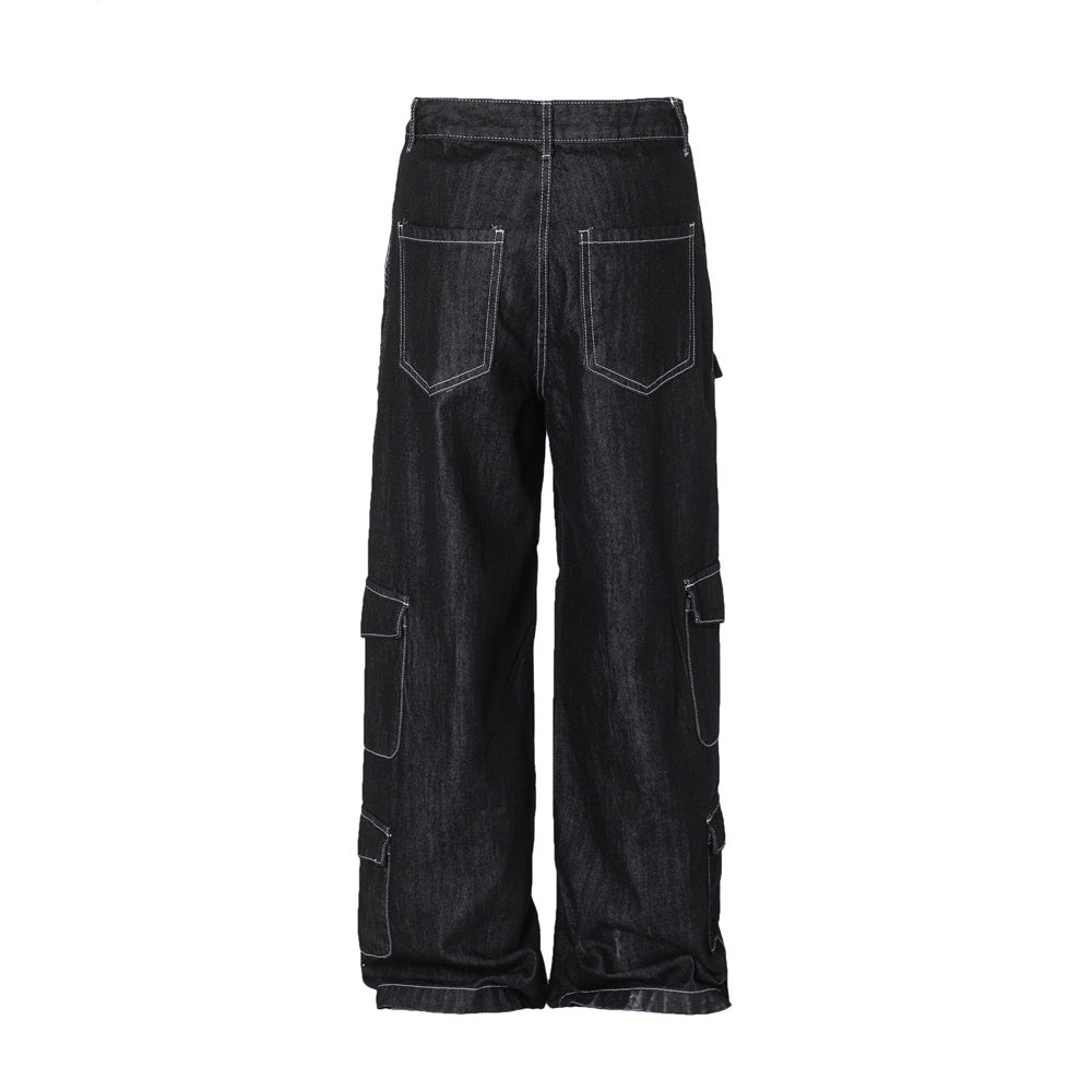Stylish Multi-pocket Denim Trousers For Men