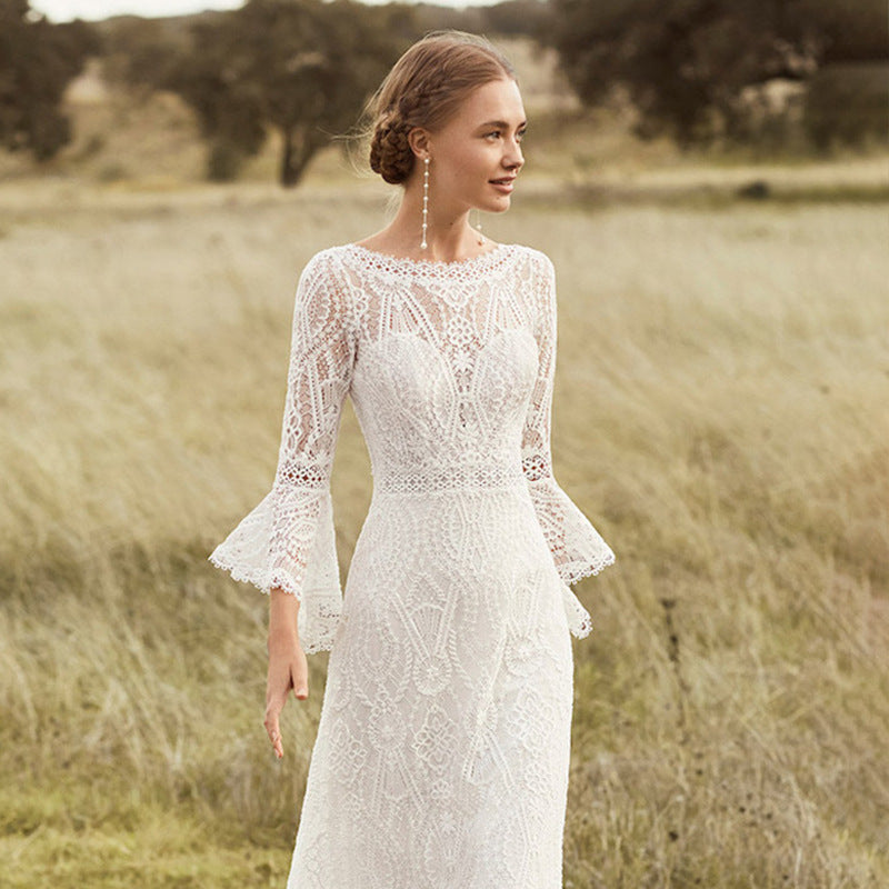 Women's Long-sleeved Wedding Dress
