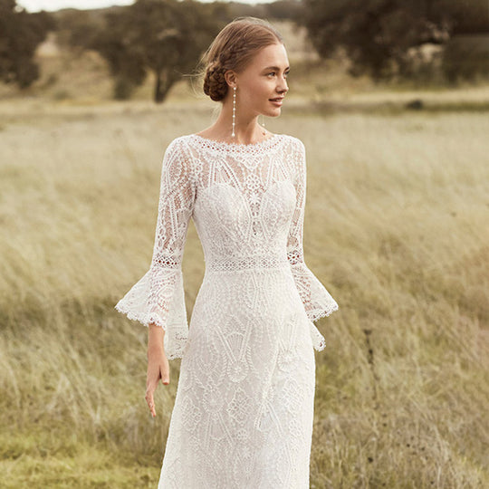 Women's Long-sleeved Wedding Dress