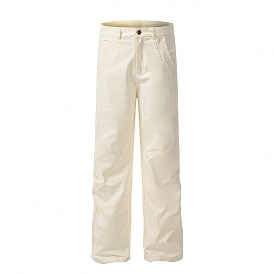 Solid Color Workwear Straight-leg Trousers Men
