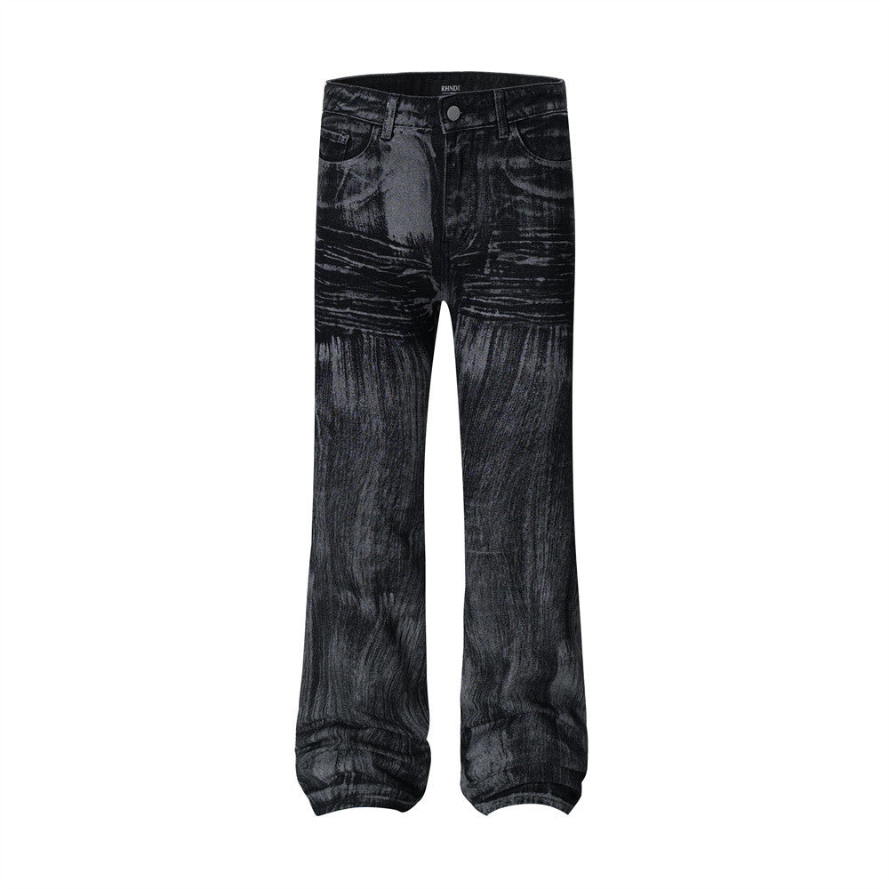 Tie Dye Fashionable Denim Trousers Men