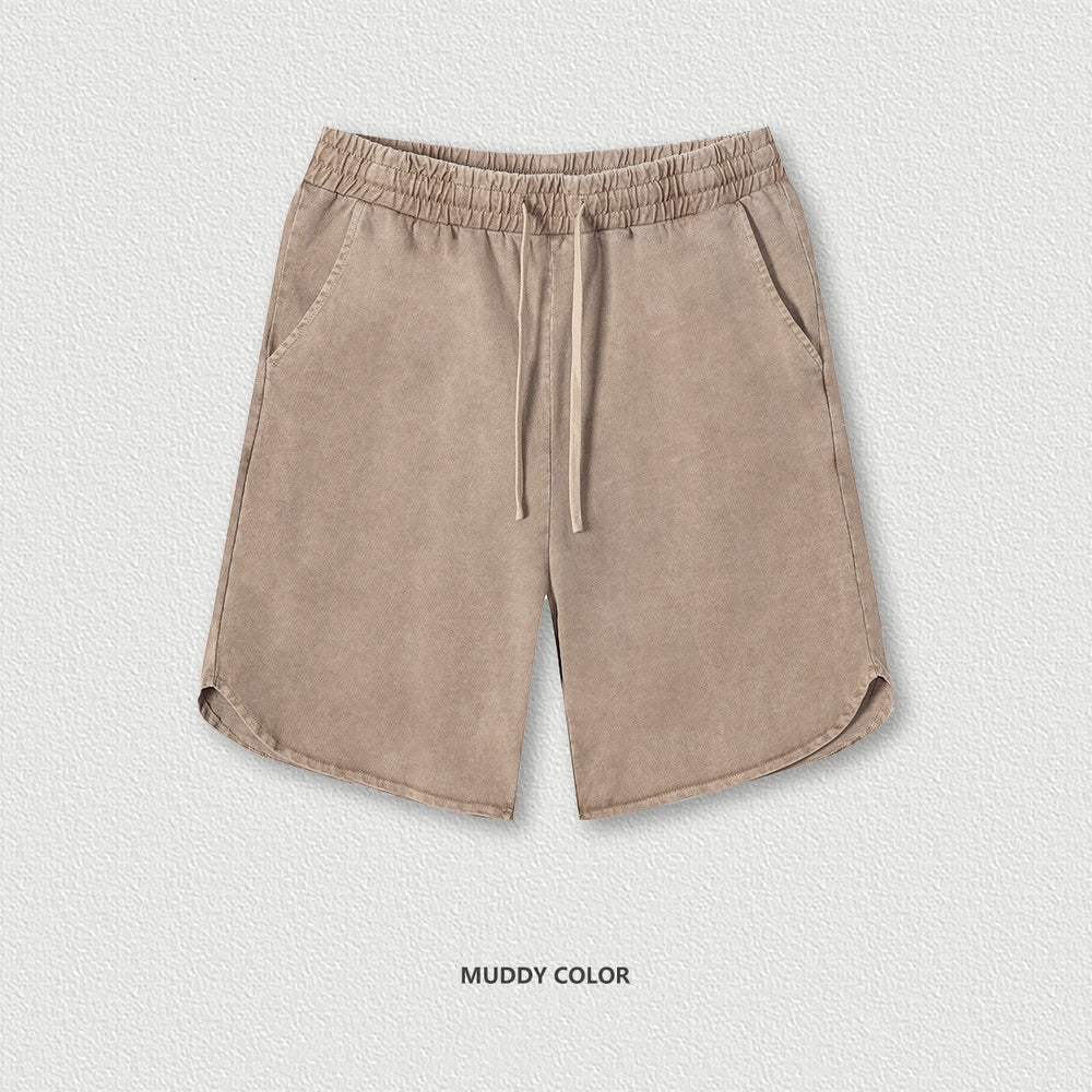 Washed Old Youth Couple Workout Sports Men Casual Shorts