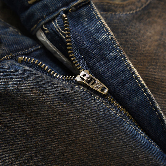 Distressed Dirty Denim Loose Trousers For Men