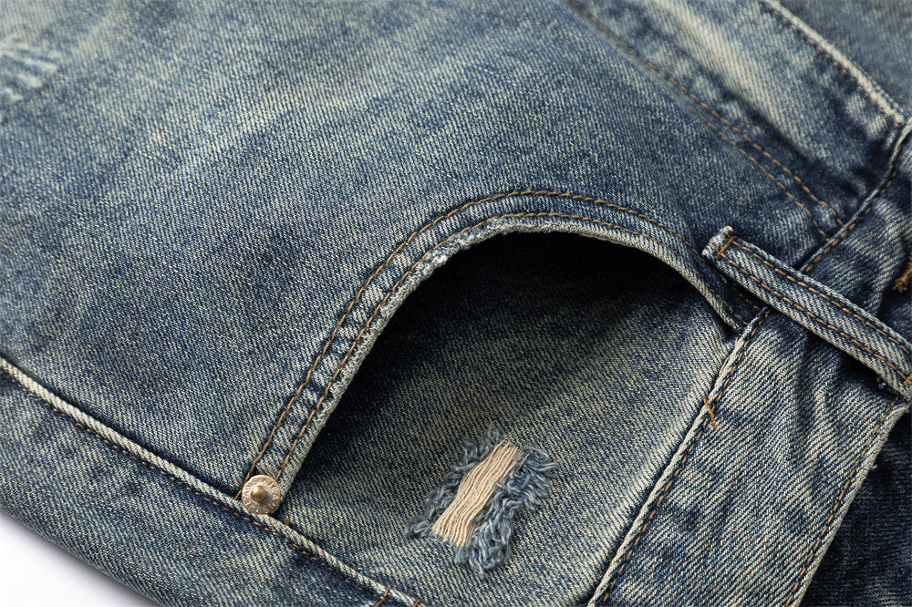 Distressed Trousers American High Street Trendy Men