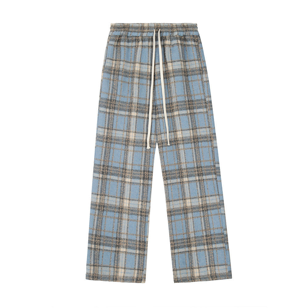 Fashion Personality Plaid Casual Trousers Men