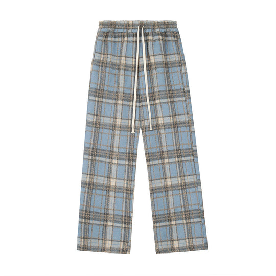 Fashion Personality Plaid Casual Trousers Men