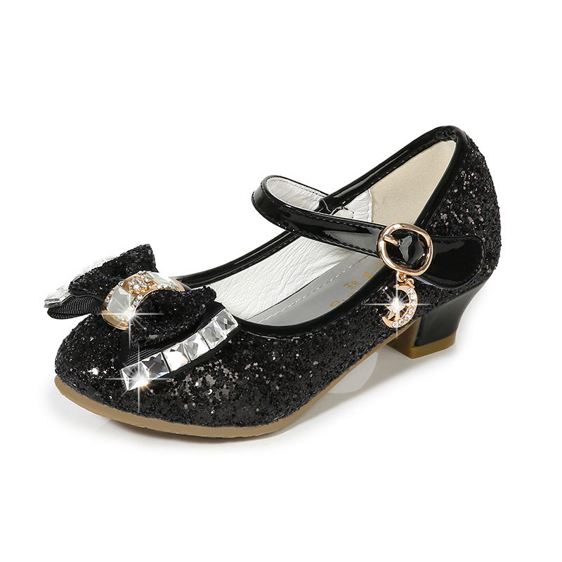 Sequined bow shoes