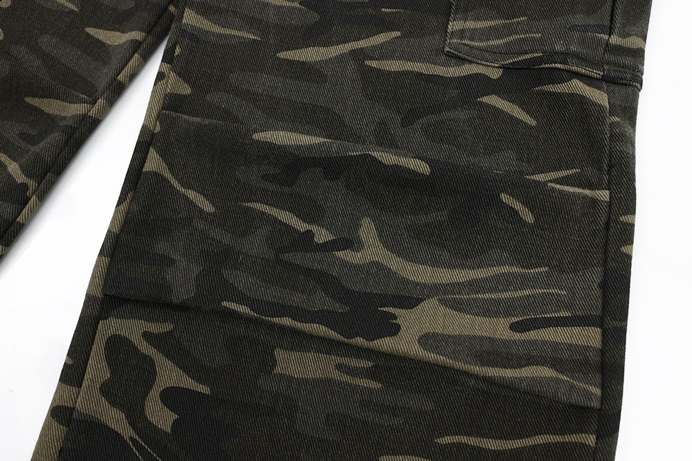American Camouflage Workwear Straight-leg Trousers Men
