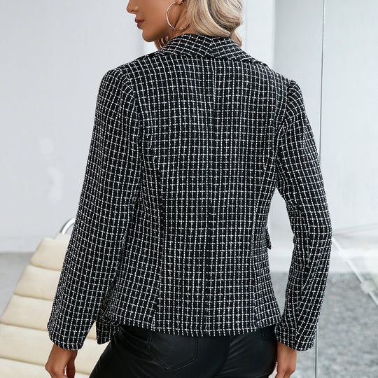 Slim Fit Double Breasted Temperament Commuter Jacket Top Women